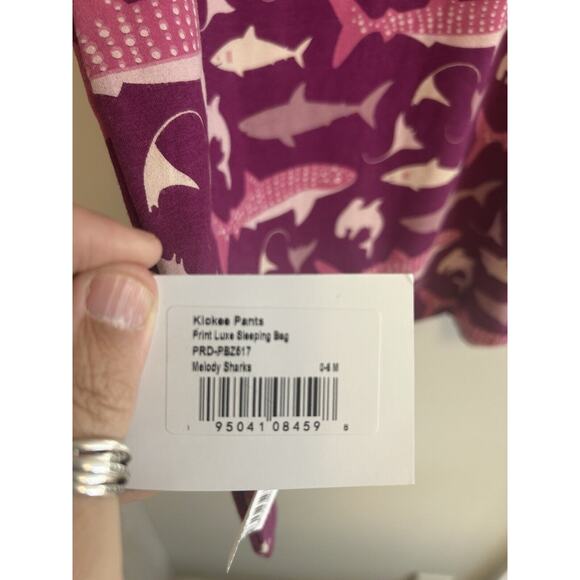 Kickee Pants Bamboo Melody Sharks Bag Sleep Sack 0-6 Months New - Picture 5 of 5